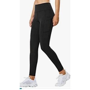 Iuga | Black High Rise Stretch 2 Sides Pockets And Key Waist Pocket Leggings XL